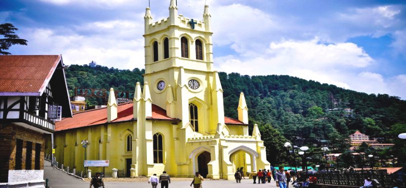 The Mall and the Church In Shimla