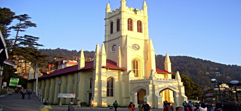 The Mall and the Church Shimla