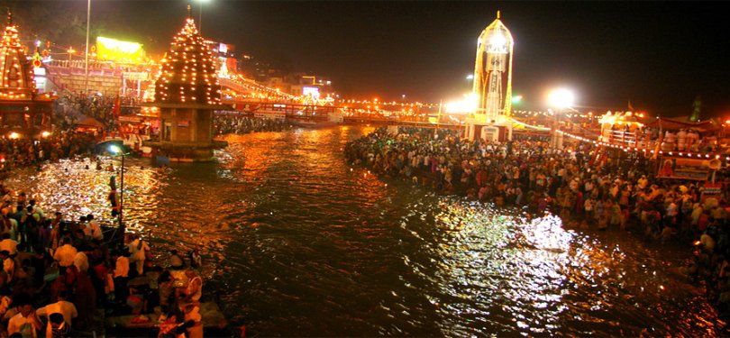 Uttarakhand Ganga Ghats Night View