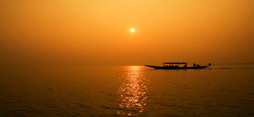 Chilika Lake in Odisha sun set View