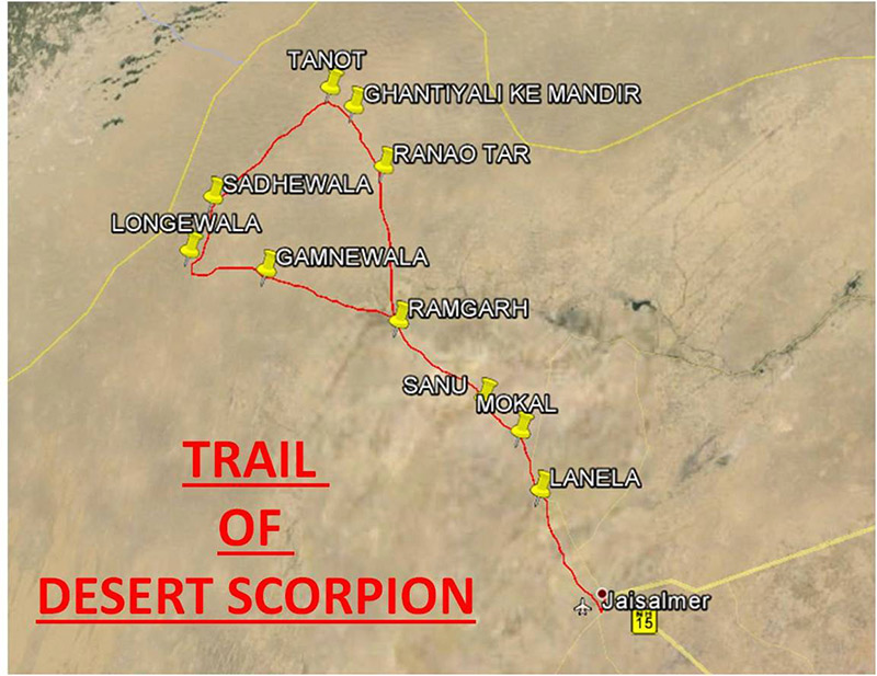 Jaisalmer safari map